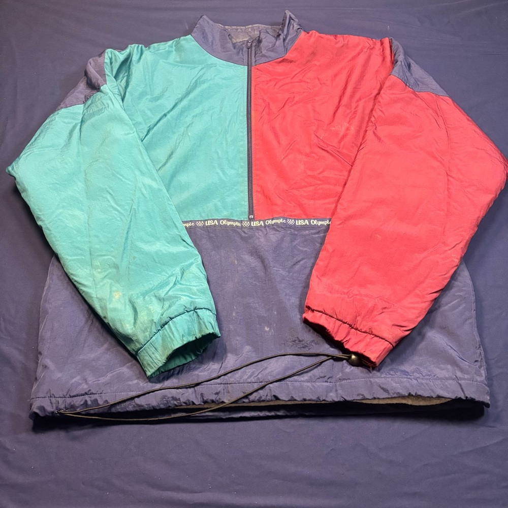 USA Olympic JCPenney Raincoat Vintage  - Red, Teal, and Navy